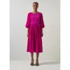 Lk Bennett Callista Shirred Velvet Dress In Pink