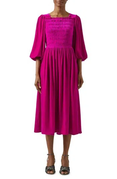 LK BENNETT LK BENNETT CALLISTA SHIRRED VELVET DRESS
