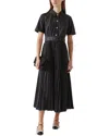 Lk Bennett Cally Belted Pleated Shirtdress