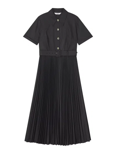 Lk Bennett Cally Pleated Shirt Dress In Black