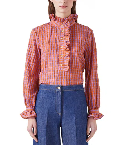 Lk Bennett Camile Linen-blend Top