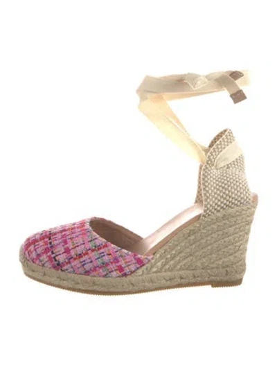 Pre-owned Lk Bennett Canvas Tweed Pattern Pumps In Pink