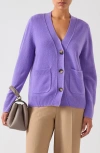 Lk Bennett Carine Wool Cardigan In Purple