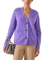 Lk Bennett Carine Wool Cardigan In Purple