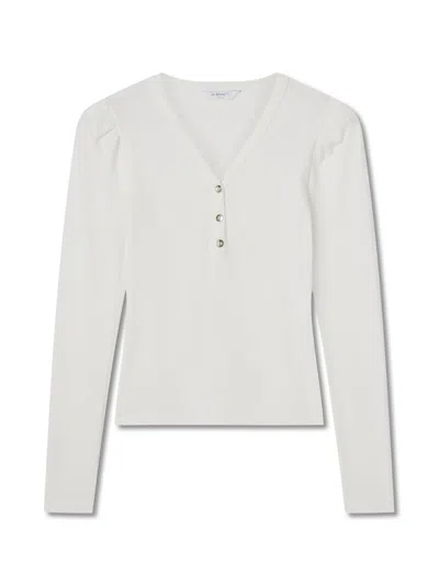 Lk Bennett Carla Ivory Blend Henley Top In White