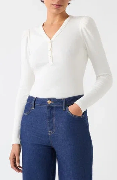 Lk Bennett Carla Puff Shoulder Rib Top In White