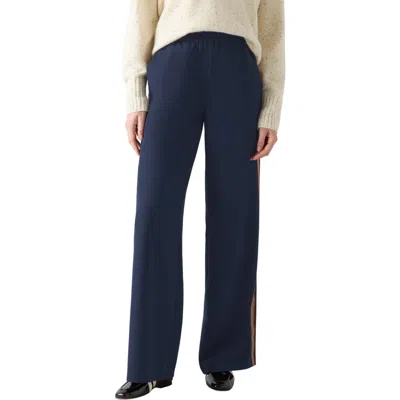 Lk Bennett Cecile Stripe Wide Leg Pants In Black