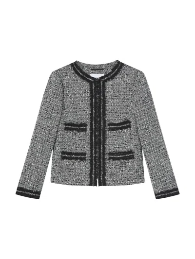 Lk Bennett Charlie & Ivory Tweed & Trim Jacket In Black