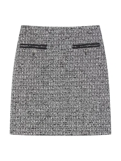 Lk Bennett Charlie & Ivory Tweed & Trim Skirt In Black