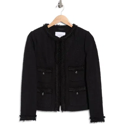 Lk Bennett Charlie Tweed Jacket In Black