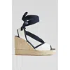 Lk Bennett Chiara Self-tie Cotton Espadrille Wedges In Multi
