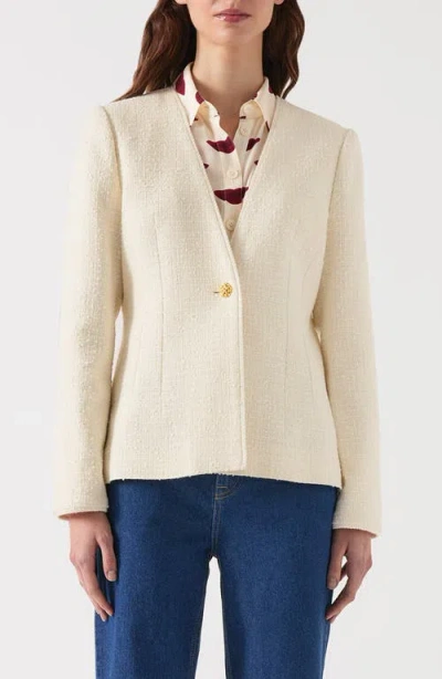 Lk Bennett Chloe Tweed Jacket In Ivory