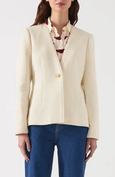 Lk Bennett Chloe Tweed Jacket In Ivory