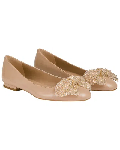 Lk Bennett Christa Nappa Leather Flats In Beige
