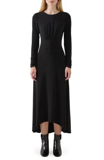 Lk Bennett Christie Ruched Long Sleeve Maxi Dress In Multi