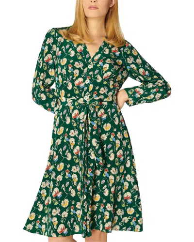 Lk Bennett Christy Silk A-line Dress In Green
