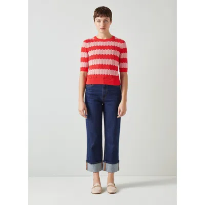 Lk Bennett Cinzia Knitted Tops In Red