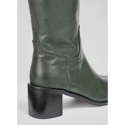 Lk Bennett Claude Knee Boots In Green