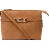 Lk Bennett Cleo Oloid Slouch Suede Crossbody Bag In Tan