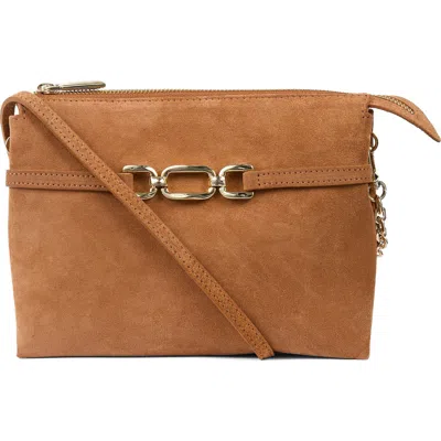 Lk Bennett Cleo Oloid Slouch Suede Crossbody Bag In Tan