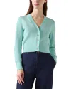 Lk Bennett Coco Button-down Shimmer Caridgan In Green