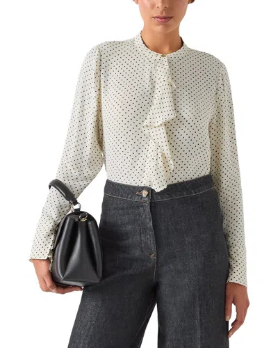 Lk Bennett Cody Woven Top In Neutral
