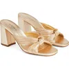 Lk Bennett Womens Gol-gold Coletta Knotted-strap Metallic Faux-leather Mules In Gold