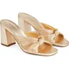 Lk Bennett Womens Gol-gold Coletta Knotted-strap Metallic Faux-leather Mules In Gold