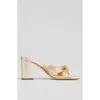 Lk Bennett Womens Gol-gold Coletta Knotted-strap Metallic Faux-leather Mules In Gold
