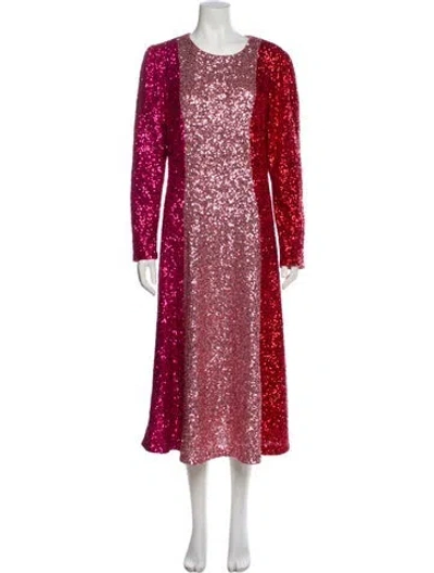 Pre-owned Lk Bennett Colorblock Pattern Midi Length Dress In Multi
