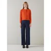 Lk Bennett Connie Burnt Orange Crew Neck Wide Placket Cardigan