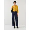 Lk Bennett Connie Ochre Crew Neck Wide Placket Cardigan