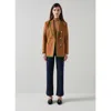 Lk Bennett Cordelia Double-breasted Grosgrain Blazer In Brown