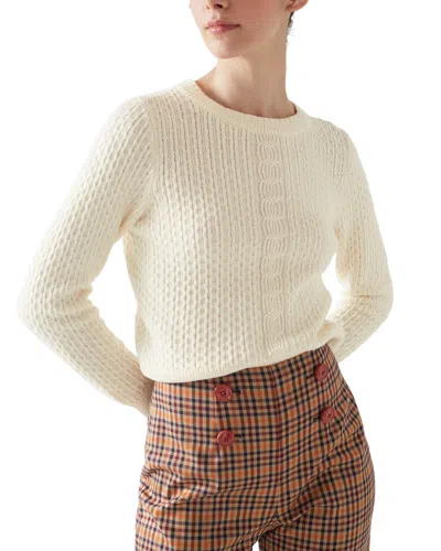Lk Bennett Corey Wool-blend Knitted Top In White