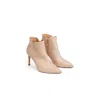 Lk Bennett Corinne Leather Ankle Boot In Beige
