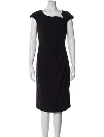 Pre-owned Lk Bennett Cowl Neck Knee-length Dress In Black
