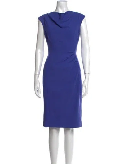 Pre-owned Lk Bennett Cowl Neck Knee-length Dress In Blue