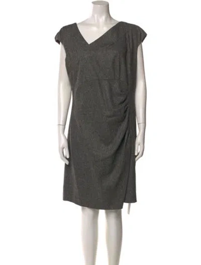 Pre-owned Lk Bennett Cowl Neck Knee-length Dress In Gray