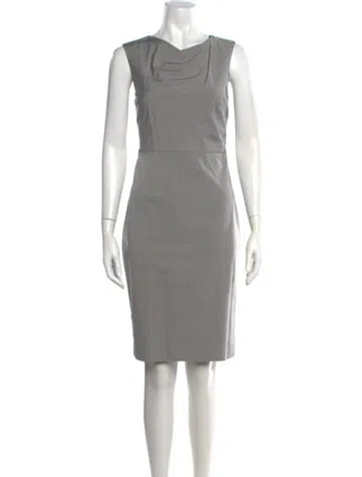 Pre-owned Lk Bennett Cowl Neck Knee-length Dress In Grey