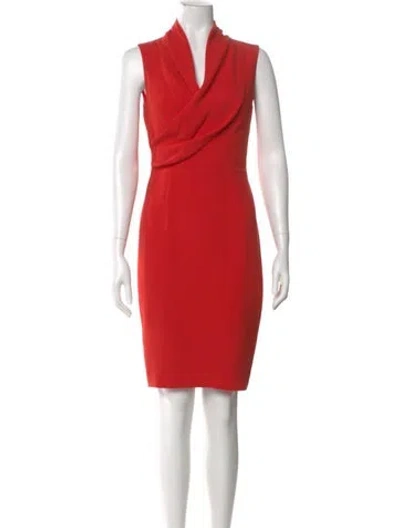 Pre-owned Lk Bennett Cowl Neck Knee-length Dress In Red