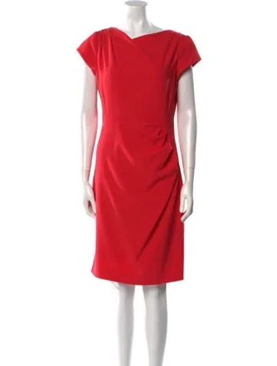 Pre-owned Lk Bennett Cowl Neck Knee-length Dress In Red