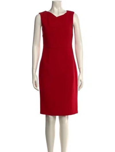 Pre-owned Lk Bennett Cowl Neck Knee-length Dress In Red