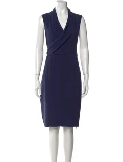 Pre-owned Lk Bennett Cowl Neck Midi Length Dress In Blue