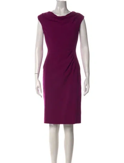 Pre-owned Lk Bennett Cowl Neck Midi Length Dress In Purple