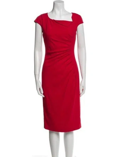 Pre-owned Lk Bennett Cowl Neck Midi Length Dress W/ Tags In Red