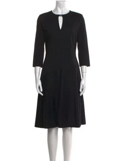 Pre-owned Lk Bennett Crew Neck Knee-length Dress In Black