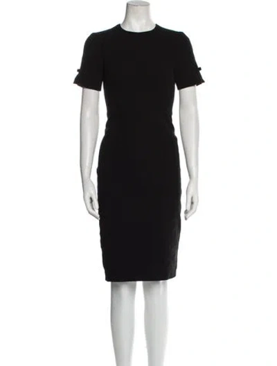 Pre-owned Lk Bennett Crew Neck Knee-length Dress In Black