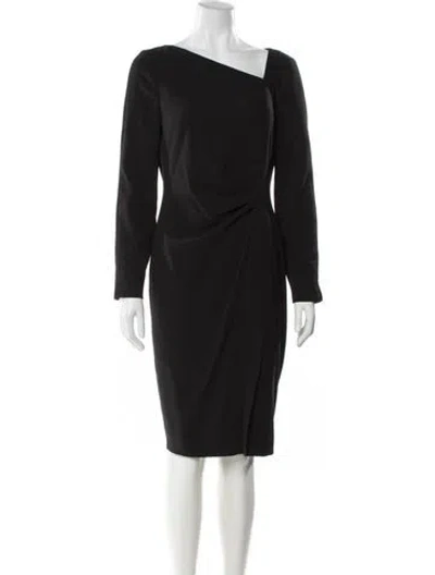 Pre-owned Lk Bennett Crew Neck Knee-length Dress In Black