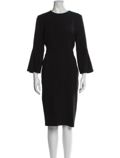 Pre-owned Lk Bennett Crew Neck Knee-length Dress In Black