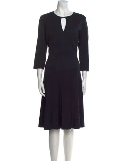 Pre-owned Lk Bennett Crew Neck Knee-length Dress In Blue